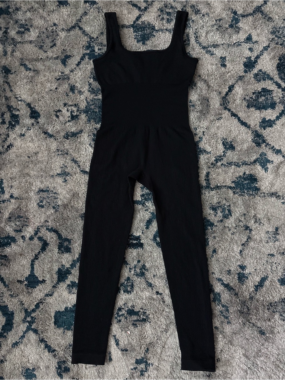 Ribbed Black Sleeveless Jumpsuit for Women